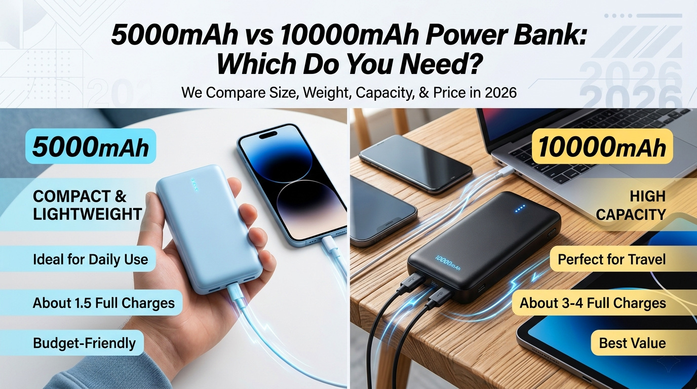 5000mAh vs 10000mAh Power Bank: Which Do You Need?