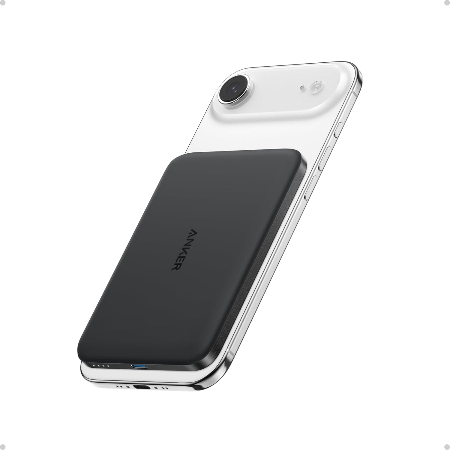 Anker Nano Power Bank Ultra-Slim 5000mAh Magnetic Qi2 Certified 15W MagSafe-Compatible Portable Charger
